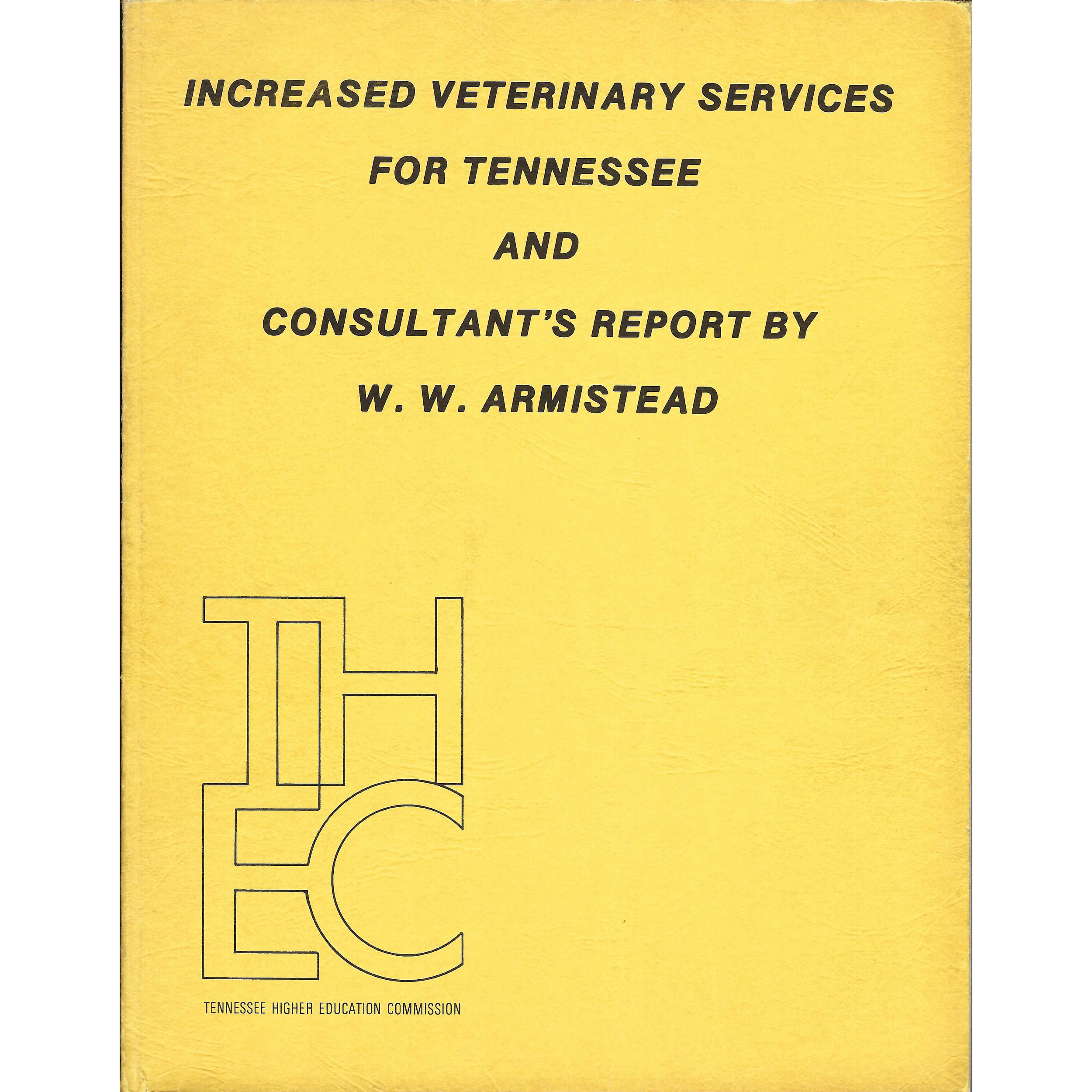 Cover of a multiple page feasibility study by W.W. Armistead in 1968. 