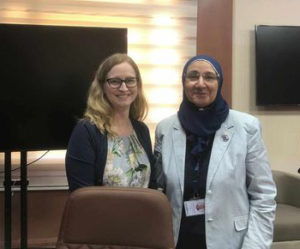 Dr. Baily and Dean Manal Affify at King Salman International University's veterinary school