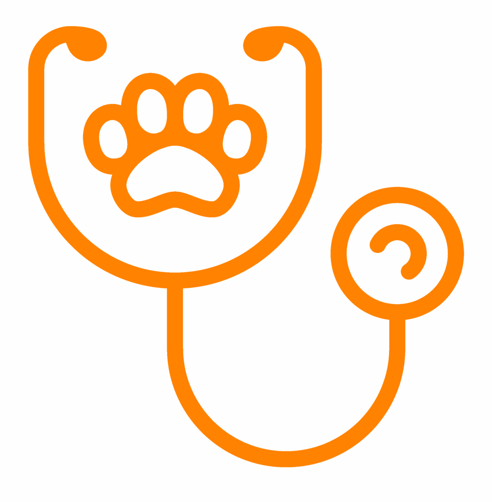 stethoscope and pawprint.